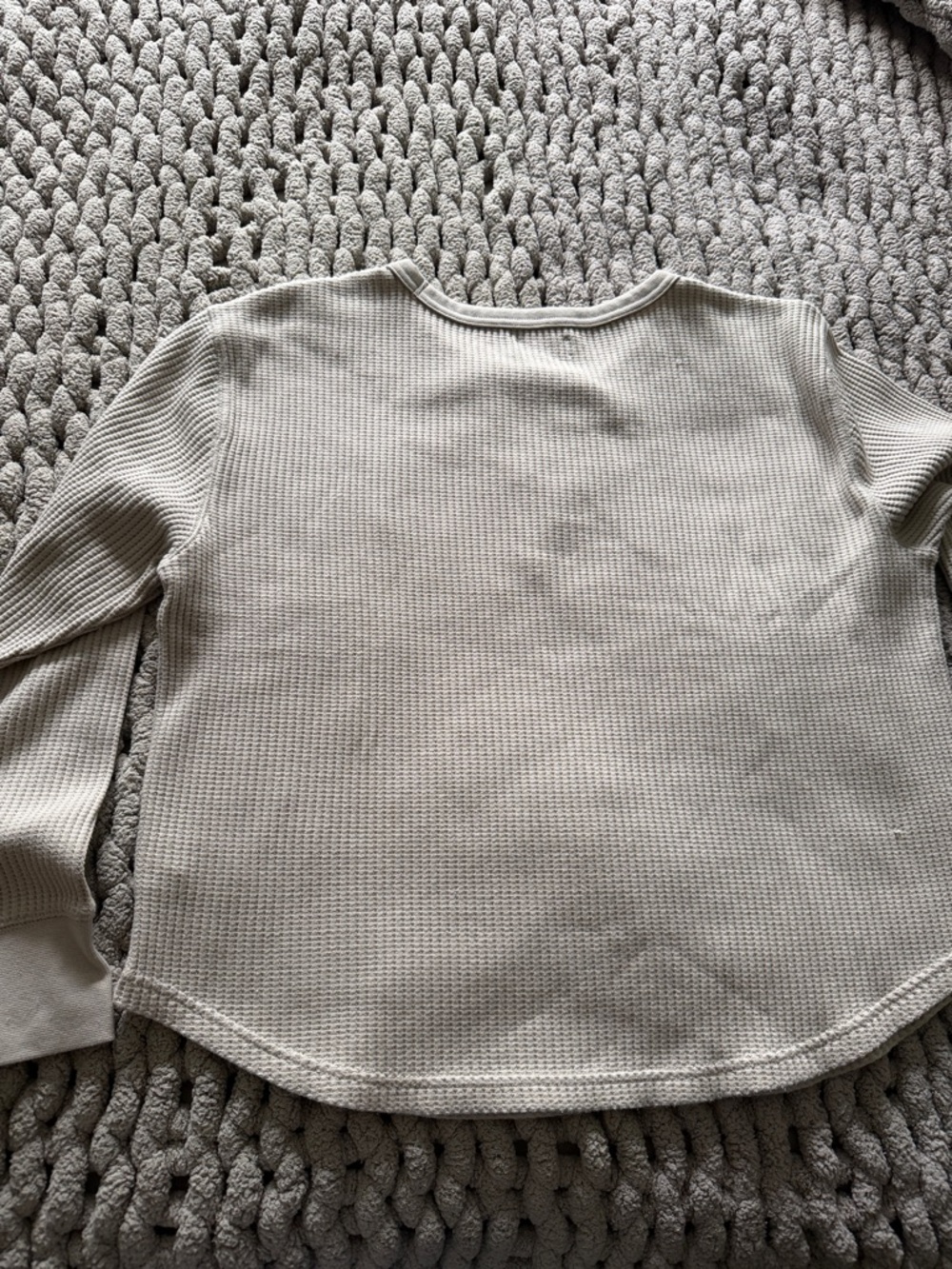 GAP Cream Waffle Knit Long Sleeve Top - Picture 3 of 4